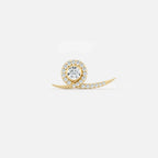 Lab Grown Diamond Snail Diamond Climber in Yellow Gold – Front View | JAUR