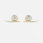 Lab Grown Diamond Snail Diamond Climber in Yellow Gold – Pair View | JAUR