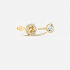 Lab Grown Diamond Snail Diamond Climber in Yellow Gold – Pair View | JAUR