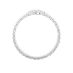 Lab Grown Diamond Emerald  Diamond Bezel Tennis Bracelet in White Gold | JAUR