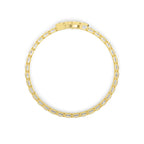 Lab Grown Diamond Emerald  Diamond Bezel Tennis Bracelet in Yellow Gold | JAUR