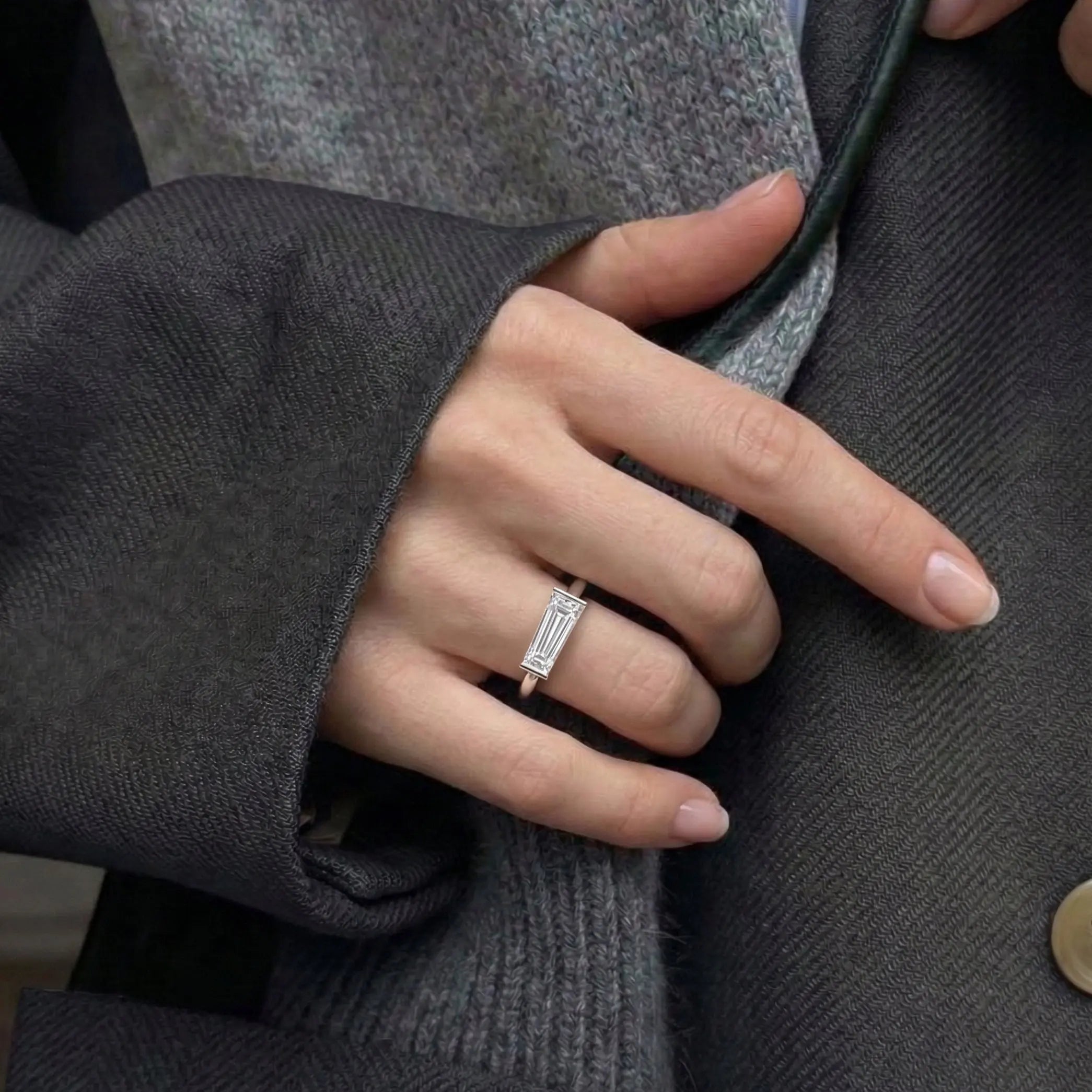 Lab Grown Diamond The Taper Ring in White Gold | JAUR