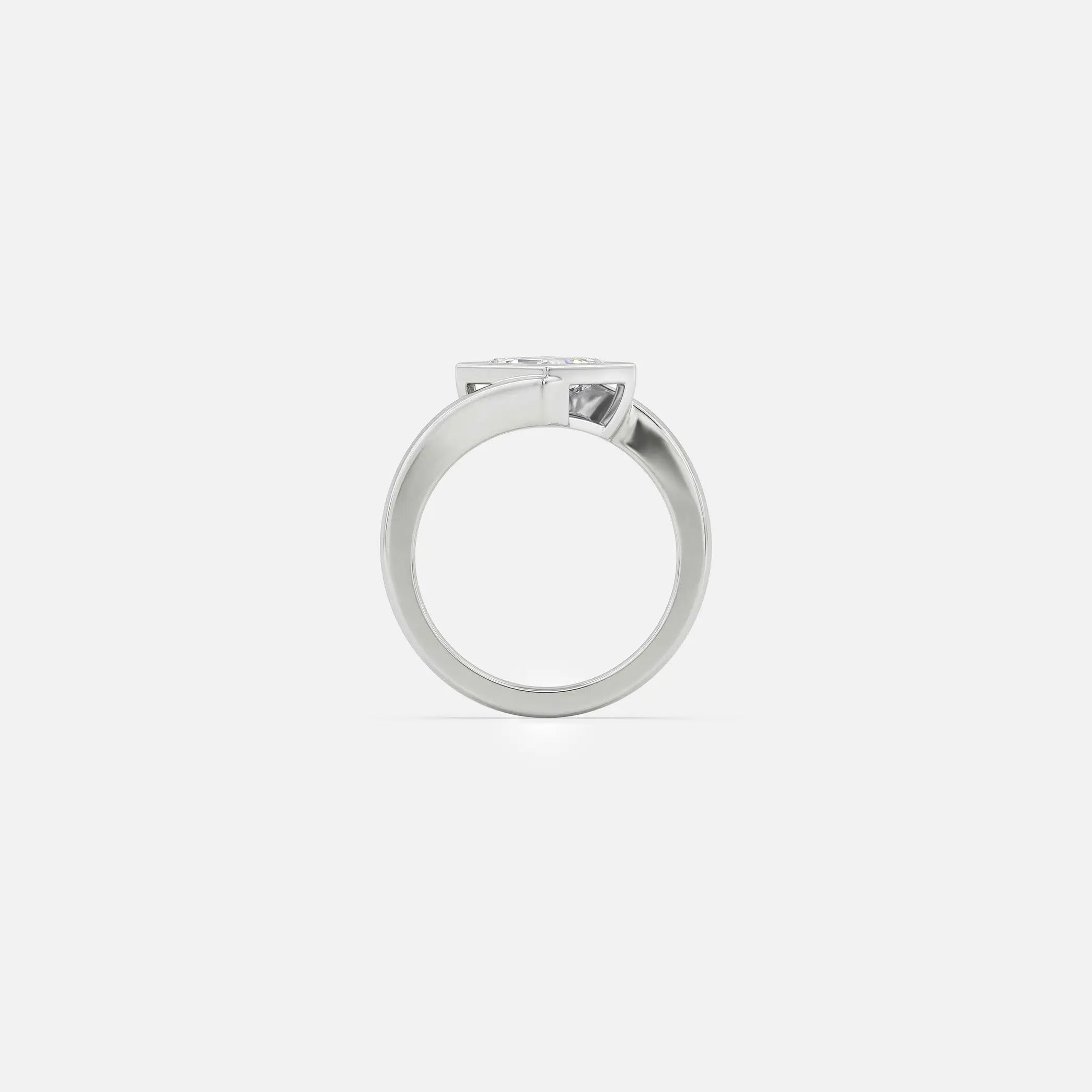 Lab Grown Diamond The Tilt Ring in White Gold – View 5 | JAUR