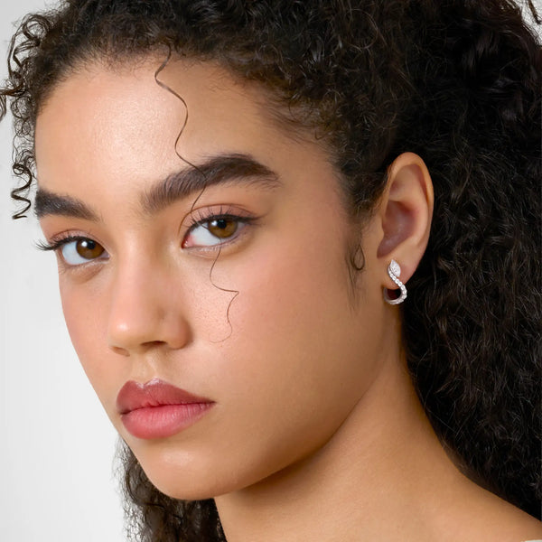 Trebble Clef Diamond Hoop - Marquise