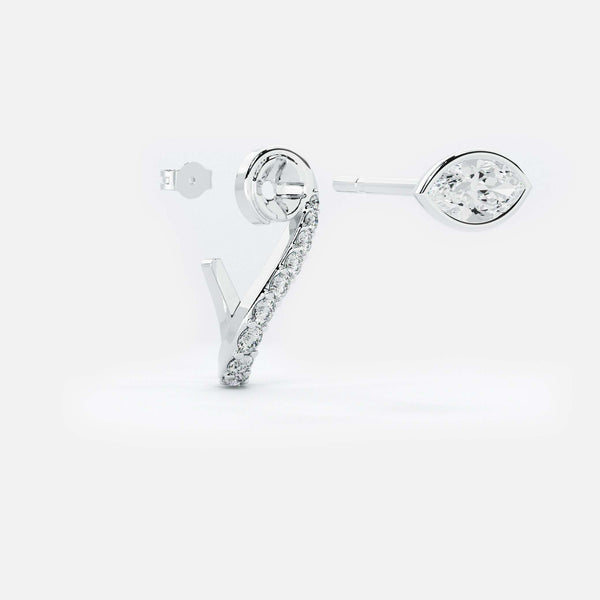 Trebble Clef Diamond Hoop - Marquise