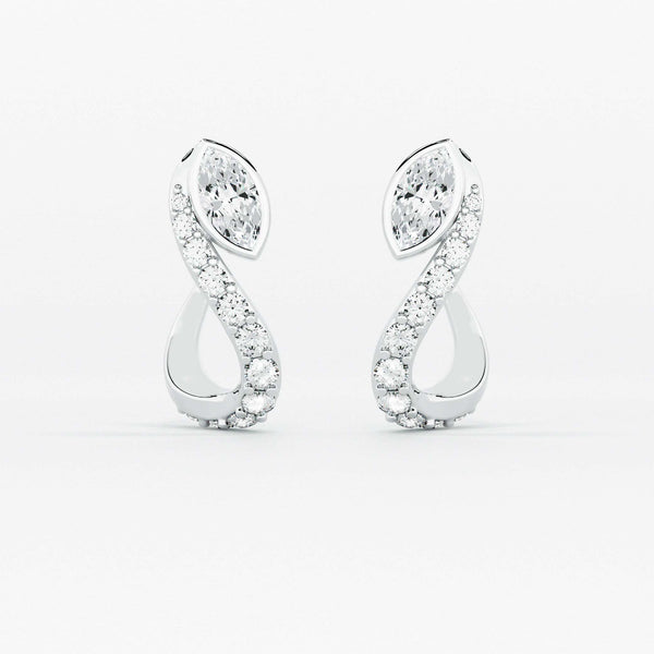 Trebble Clef Diamond Hoop - Marquise