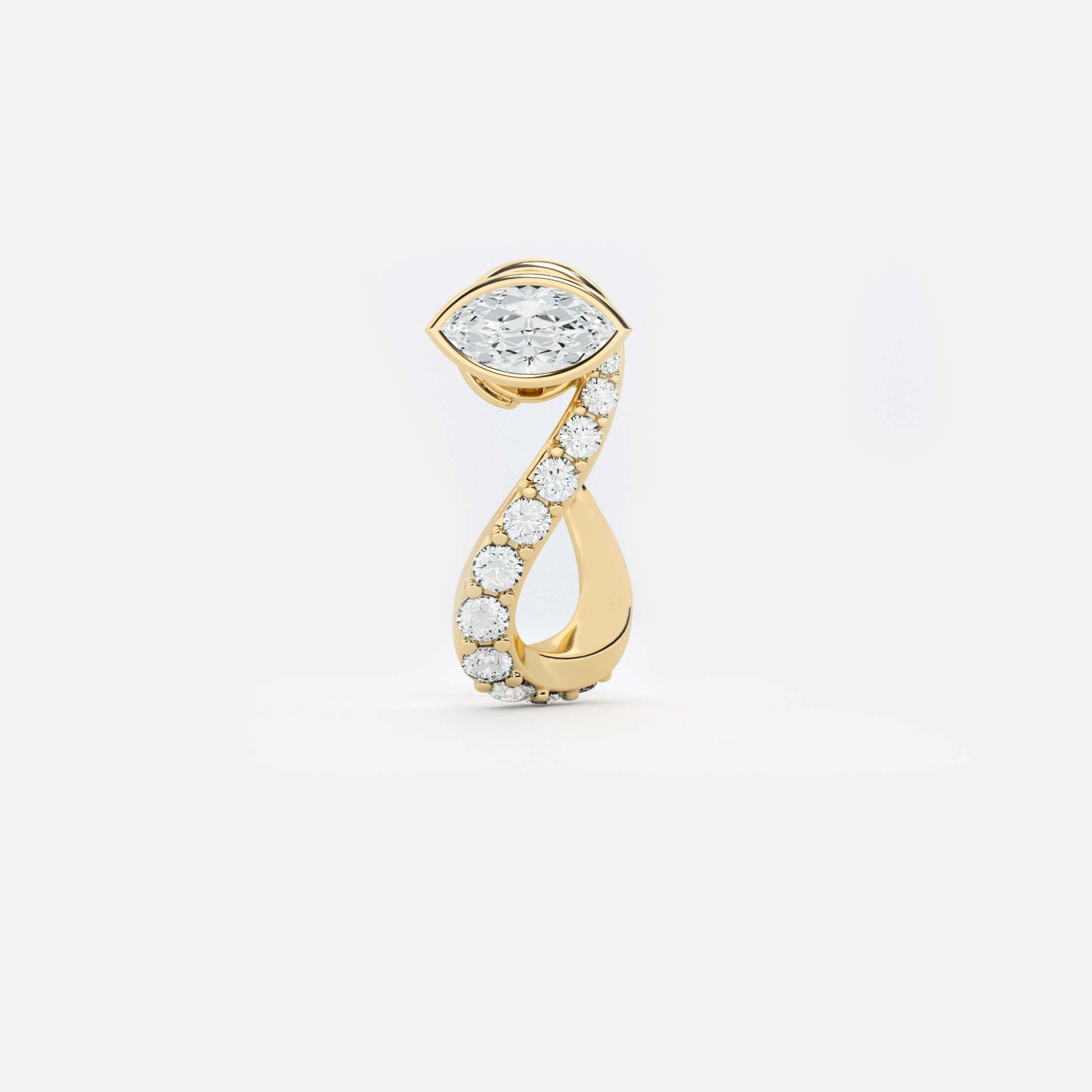 Trebble Clef Diamond Hoop - Marquise