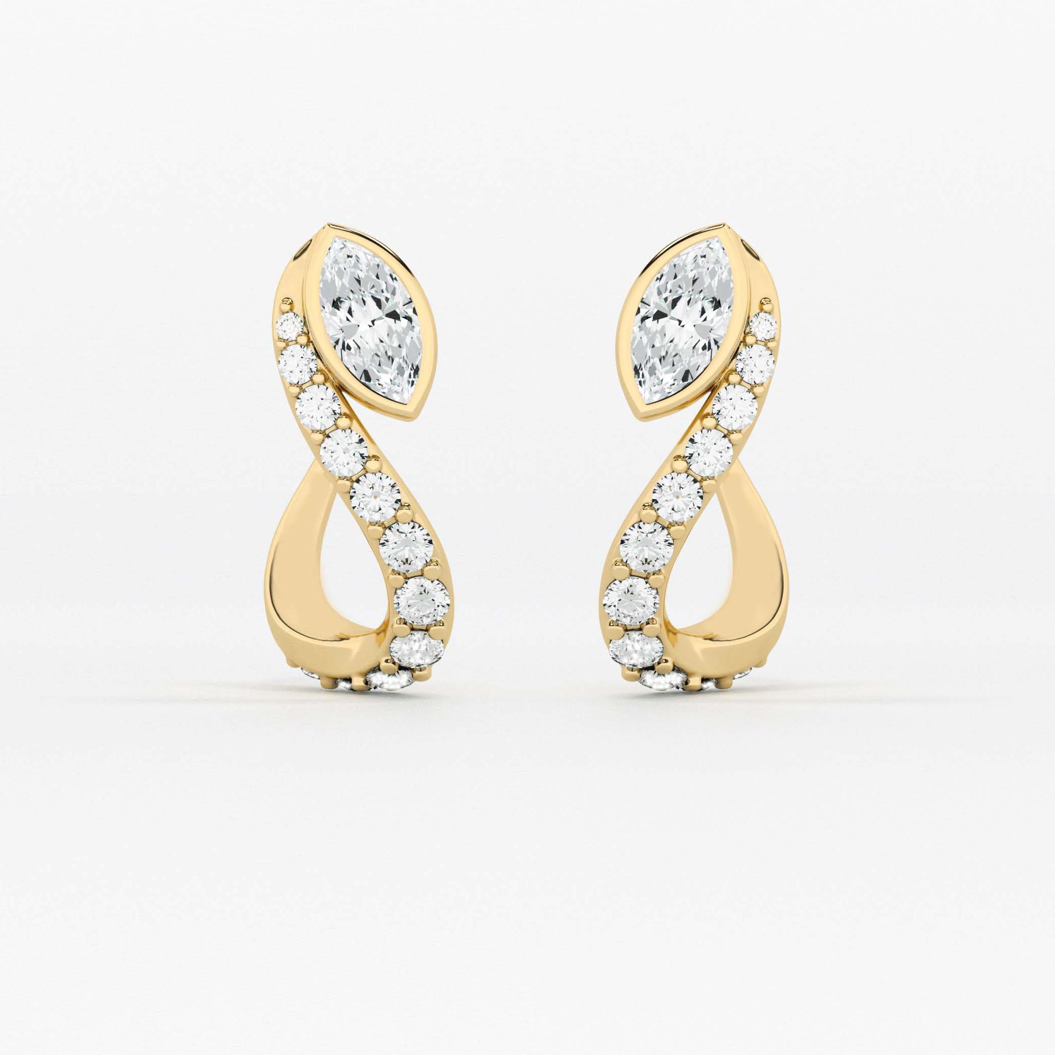 Trebble Clef Diamond Hoop - Marquise