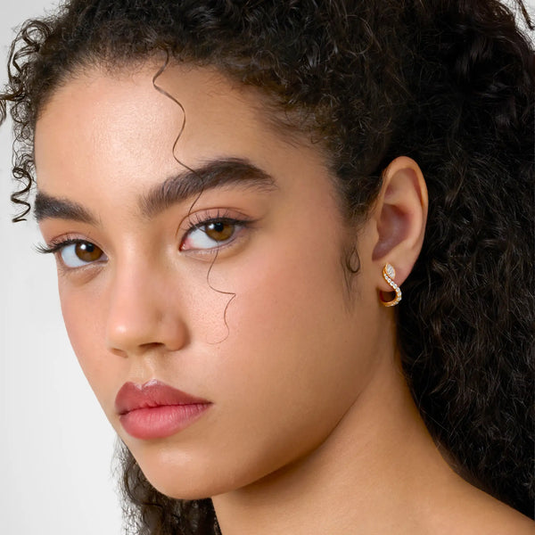 Trebble Clef Diamond Hoop - Marquise