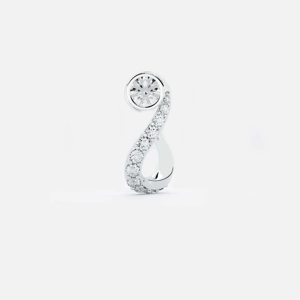 Trebble Clef Diamond Hoop - Round