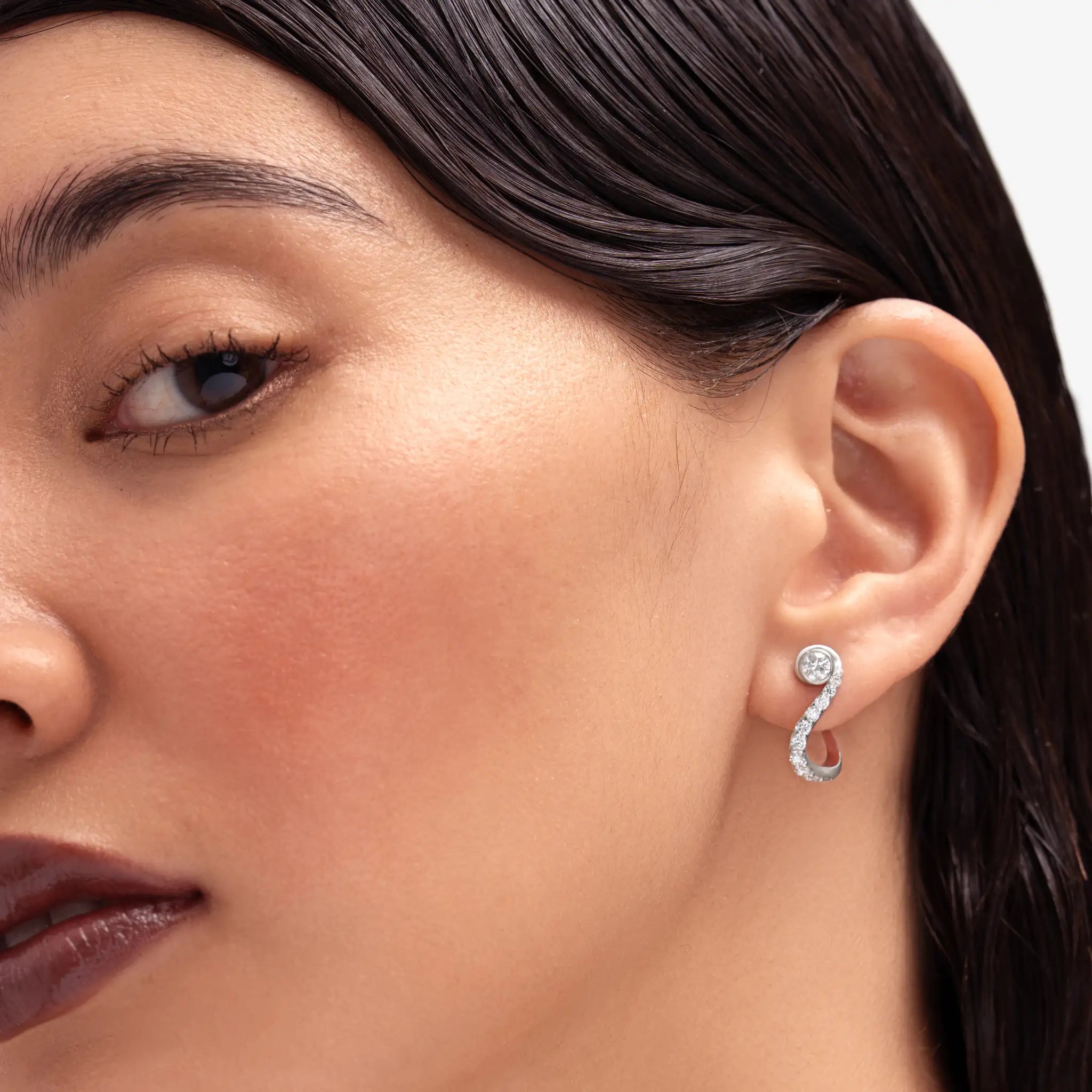 Trebble Clef Diamond Hoop - Round