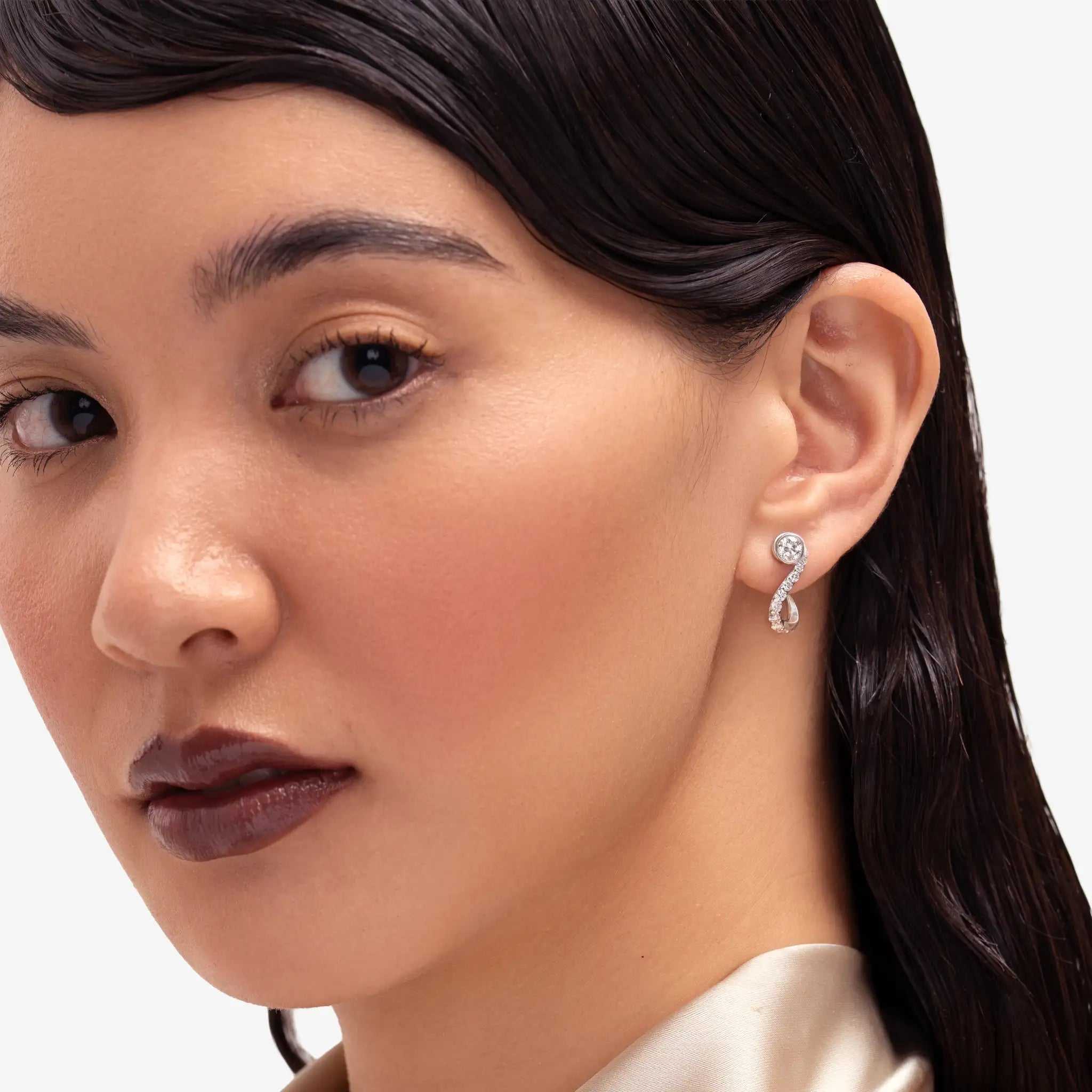 Trebble Clef Diamond Hoop - Round