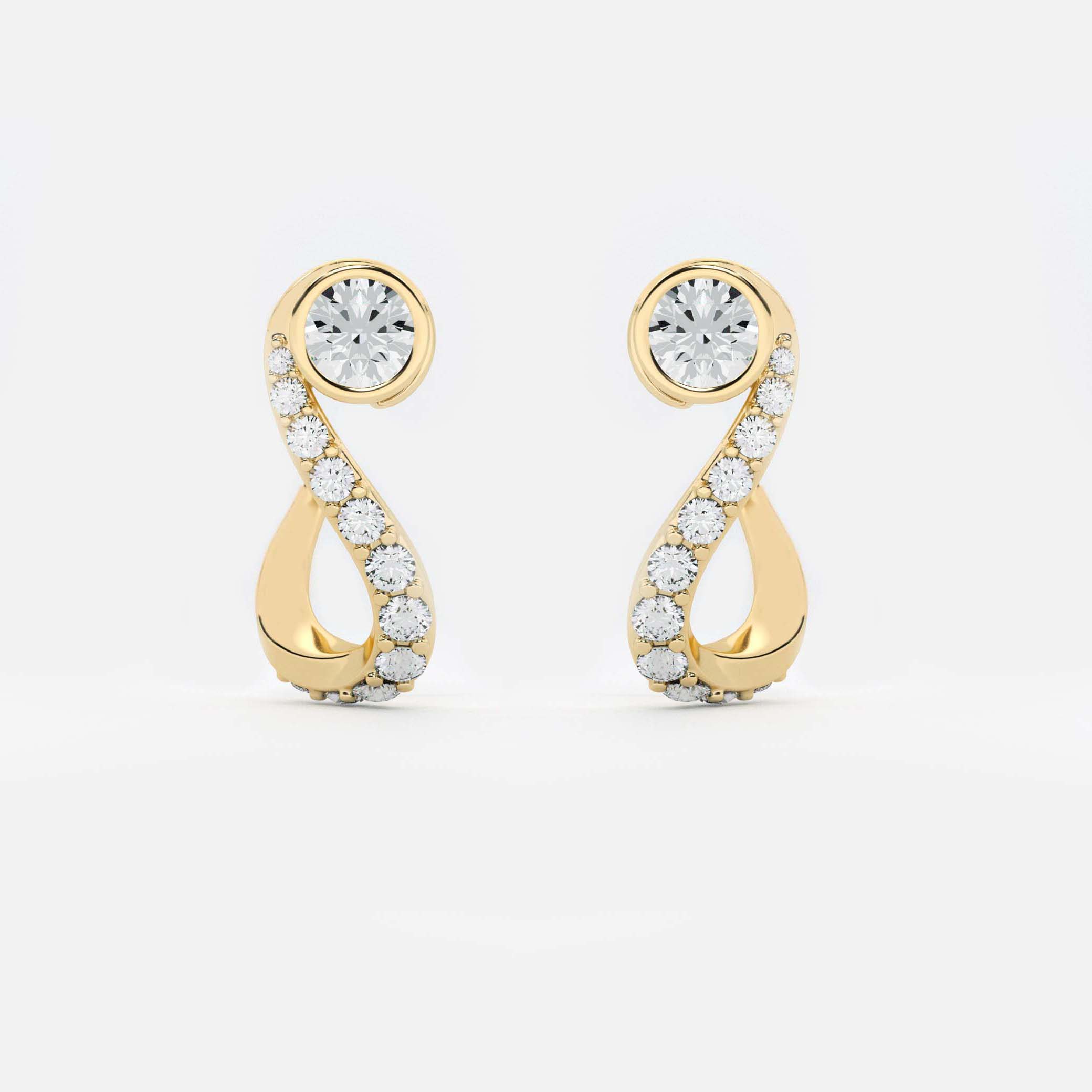 Trebble Clef Diamond Hoop - Round