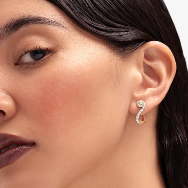 Trebble Clef Diamond Hoop - Round