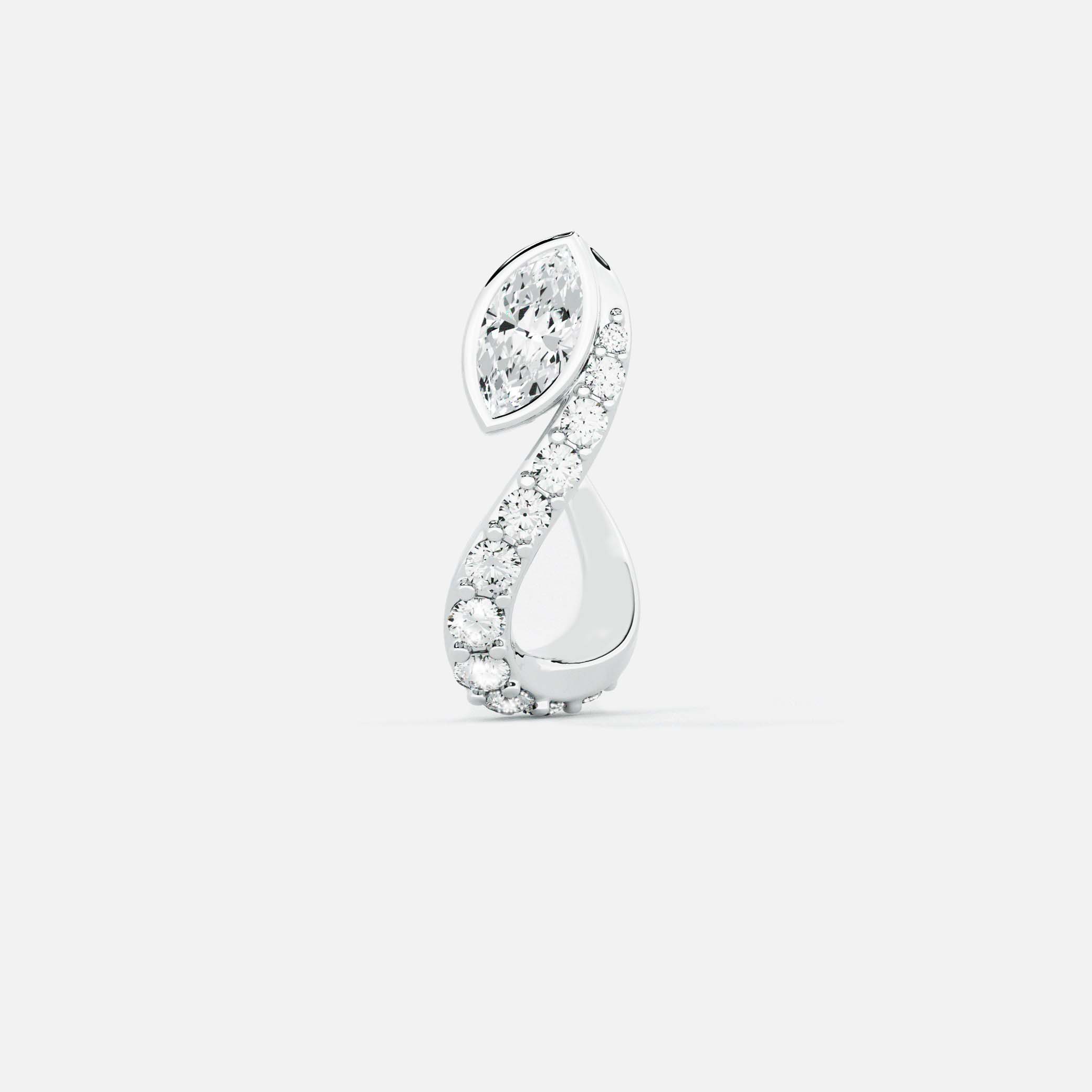 Marquise Treble Clef Diamond Hoop