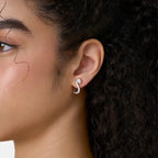 Lab Grown Diamond Trebble Clef Diamond Hoop - Marquise in White Gold – Side View | JAUR