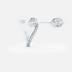 Lab Grown Diamond Trebble Clef Diamond Hoop - Marquise in White Gold – View 4 | JAUR