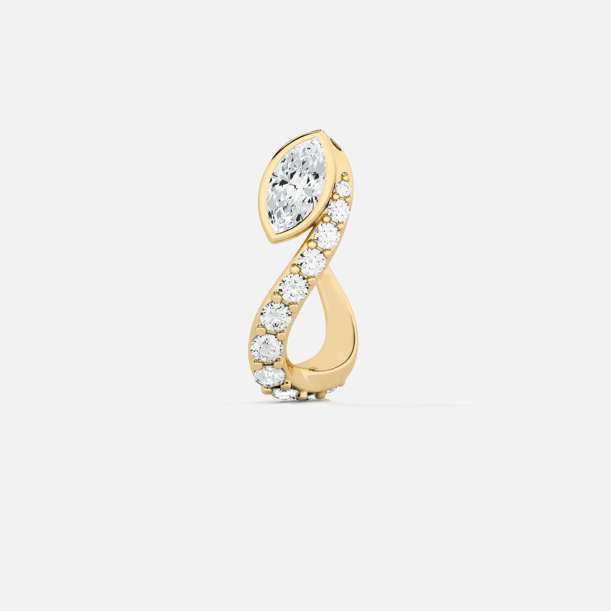 Marquise Treble Clef Diamond Hoop