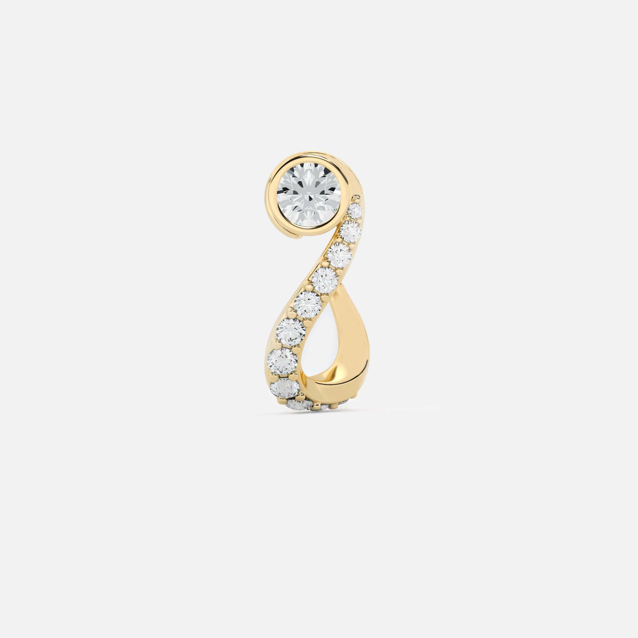 Round Treble Clef Diamond Hoop