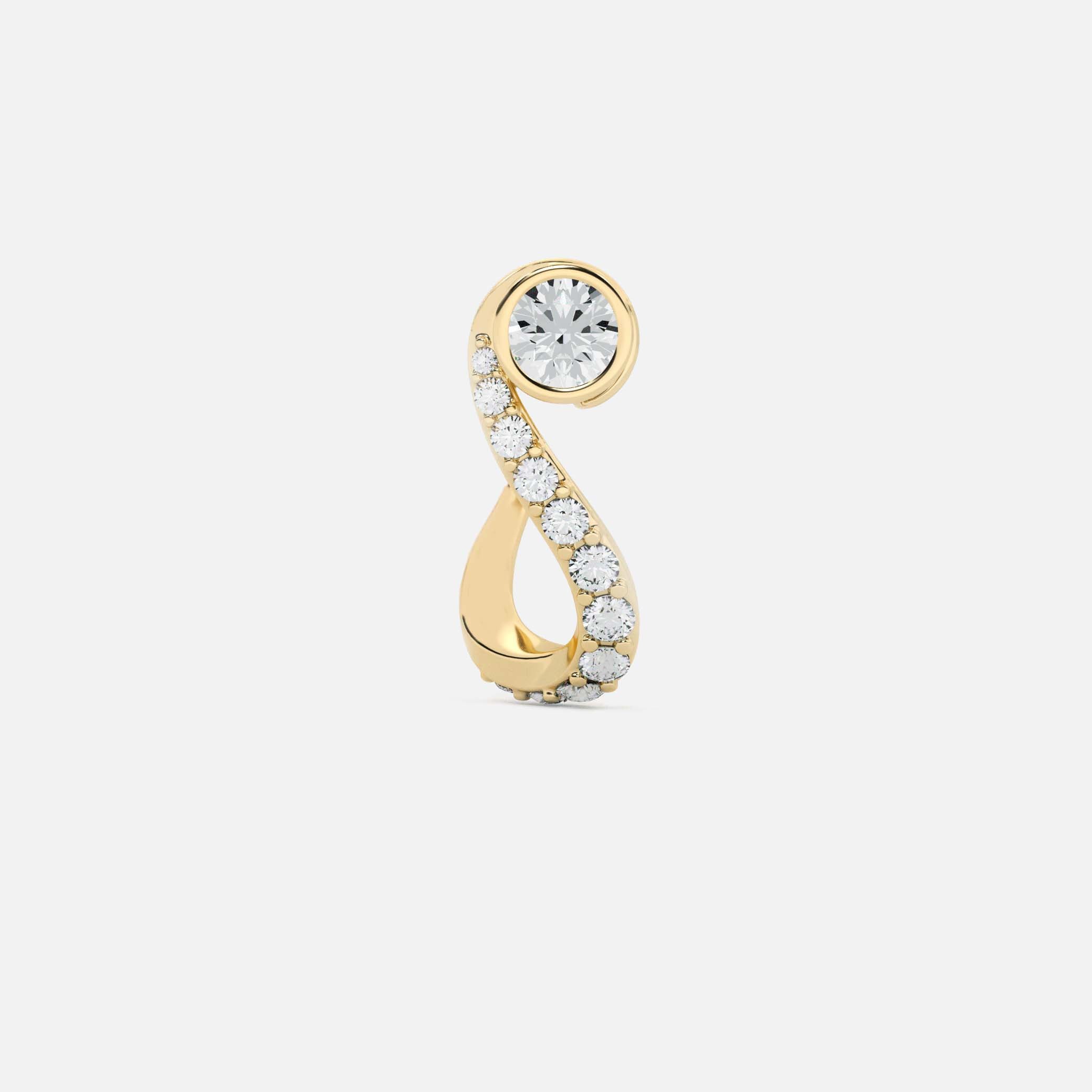 Round Treble Clef Diamond Hoop