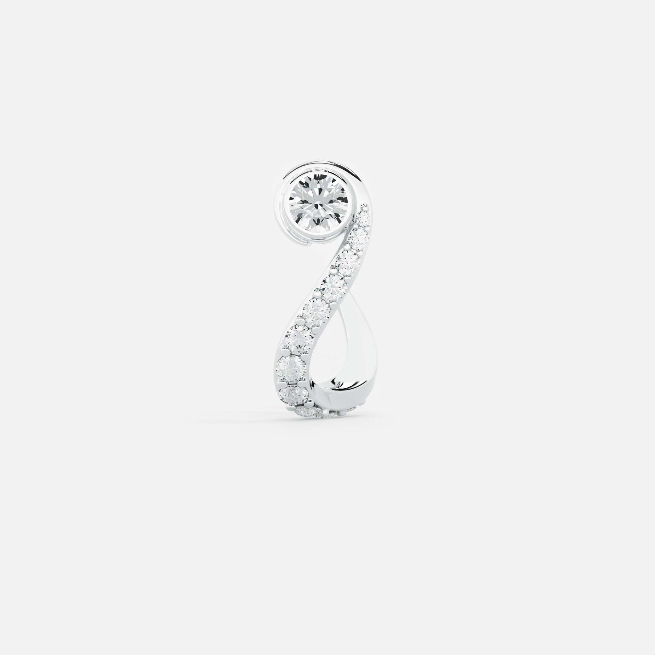 Round Treble Clef Diamond Hoop