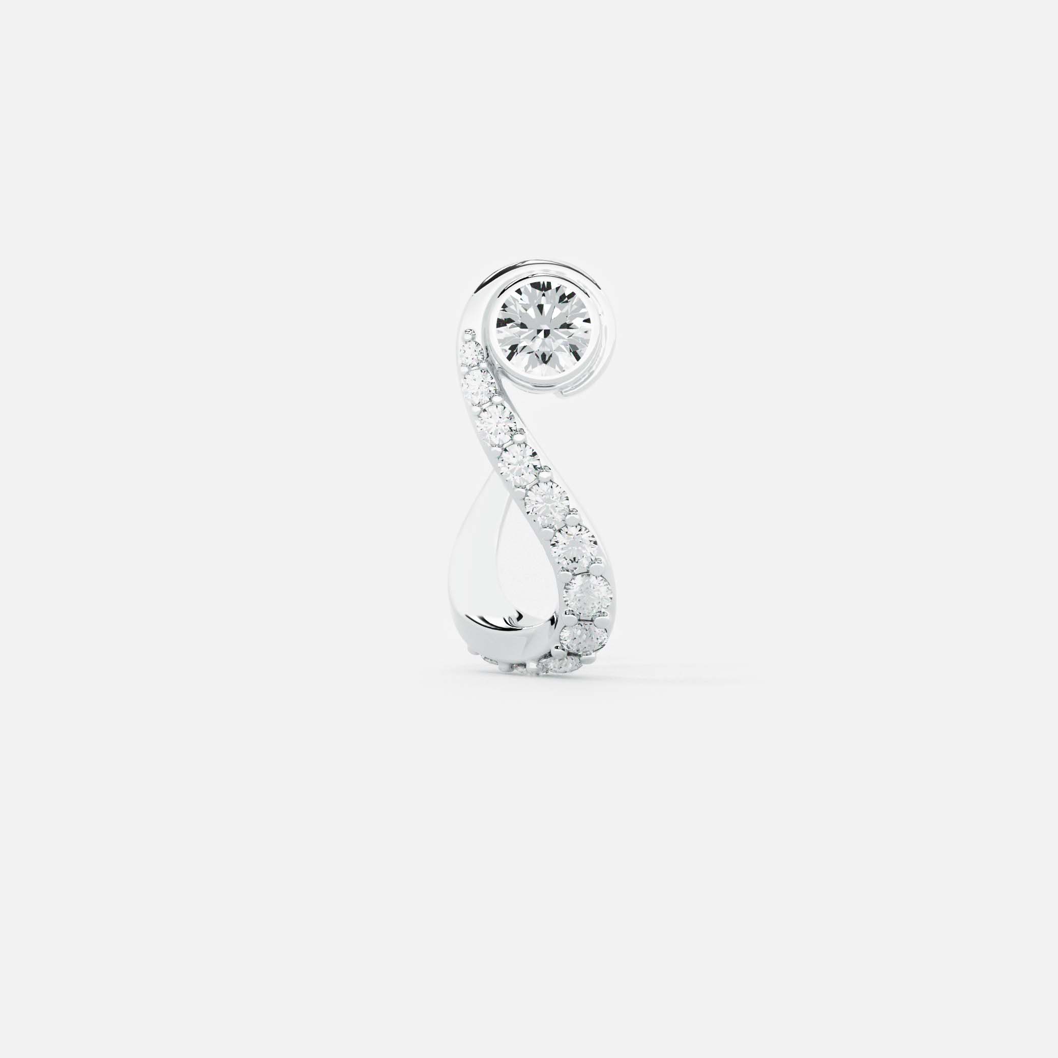 Round Treble Clef Diamond Hoop