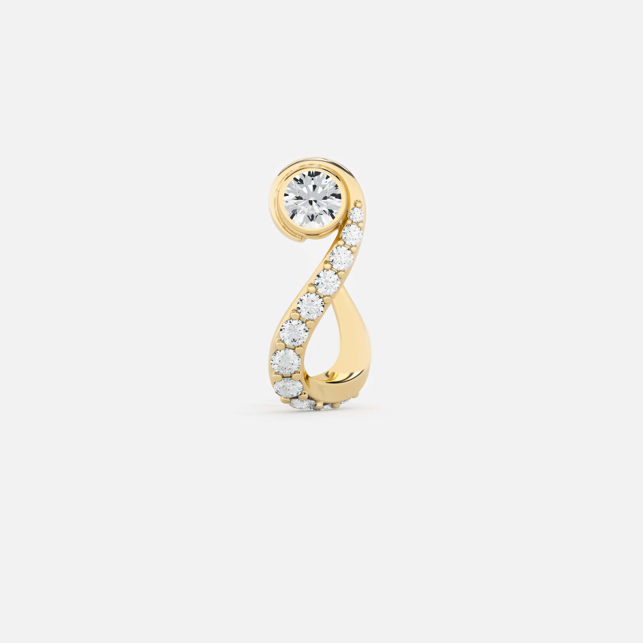 Round Treble Clef Diamond Hoop
