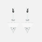 Lab Grown Diamond Formed Triangle Charm in White Gold – Pair View | JAUR