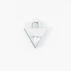 Lab Grown Diamond Formed Triangle Charm in White Gold – Front View | JAUR