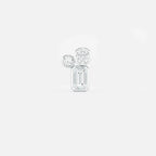 Lab Grown Diamond Two Round & Emerald Diamond Jacket in White Gold – Front View | JAUR