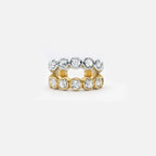 Lab Grown Diamond Two-Row Round Cuff – Front View | JAUR