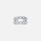 Lab Grown Diamond Two-Row Round Cuff in White Gold – Front View | JAUR