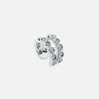 Lab Grown Diamond Two-Row Round Cuff in White Gold – View 4 | JAUR