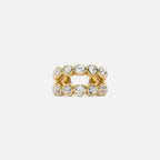Lab Grown Diamond Two-Row Round Cuff in Yellow Gold – Front View | JAUR