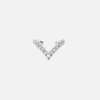 Lab Grown Diamond V Cuff in White Gold – Front View | JAUR
