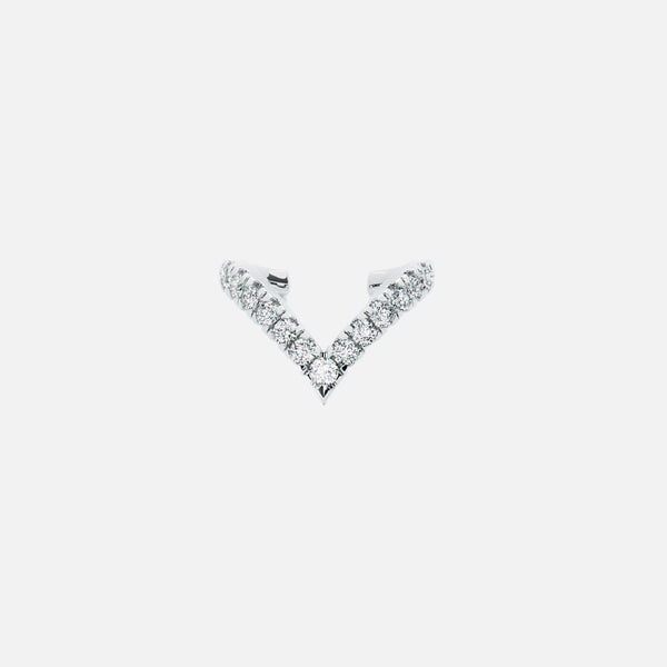 Lab Grown Diamond V Cuff in White Gold – Front View | JAUR