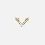 Lab Grown Diamond V Cuff in Yellow Gold – Front View | JAUR