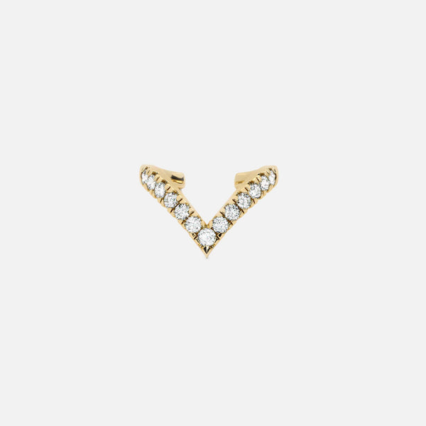 Lab Grown Diamond V Cuff in Yellow Gold – Front View | JAUR