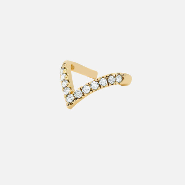 Lab Grown Diamond V Cuff in Yellow Gold – View 4 | JAUR