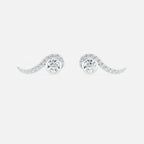 Lab Grown Diamond Wave Diamond Climber in White Gold – Pair View | JAUR