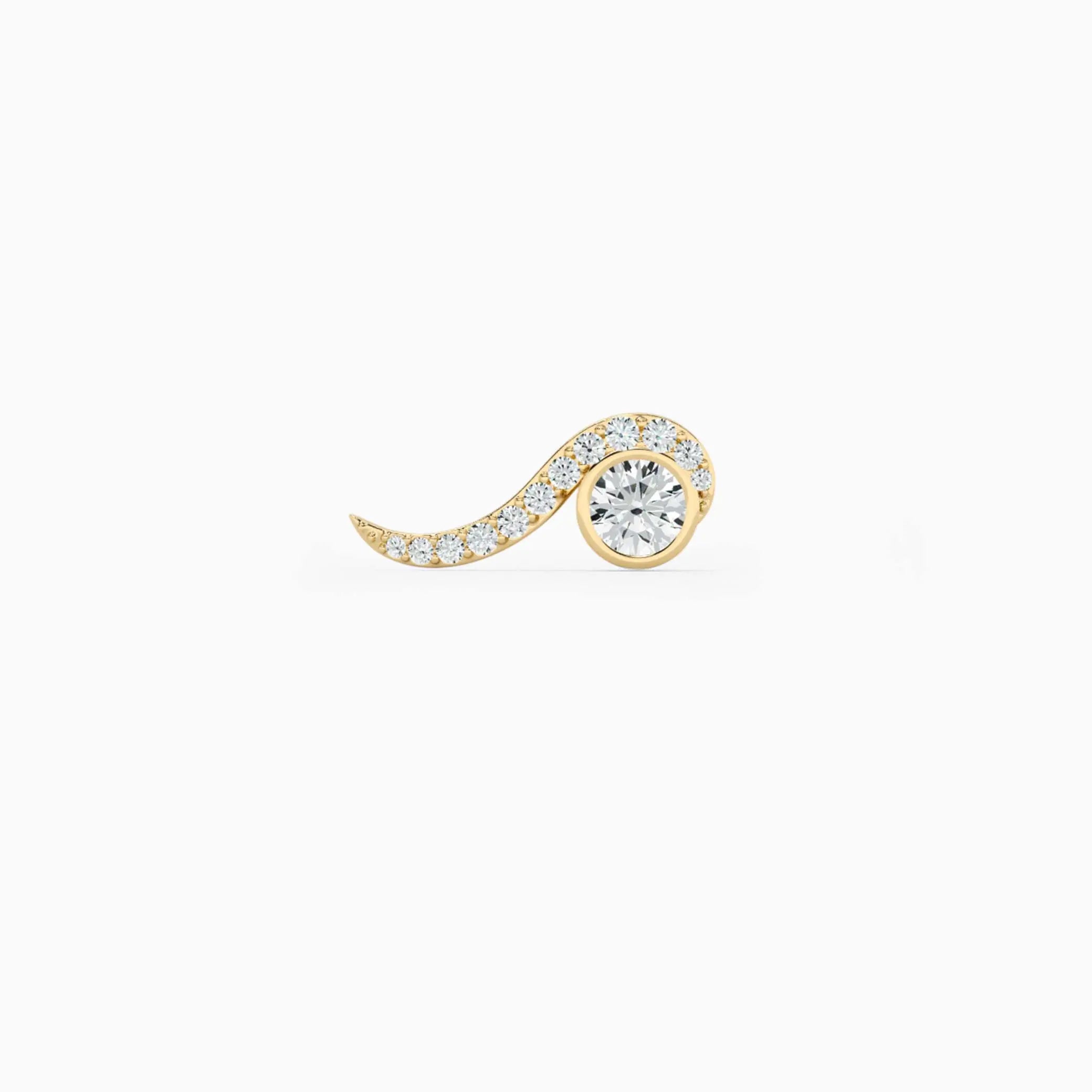 Lab Grown Diamond Wave Diamond Climber in Yellow Gold – Front View | JAUR