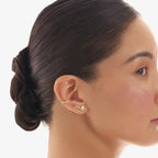 Lab Grown Diamond Wave Diamond Climber in Yellow Gold – Side View | JAUR