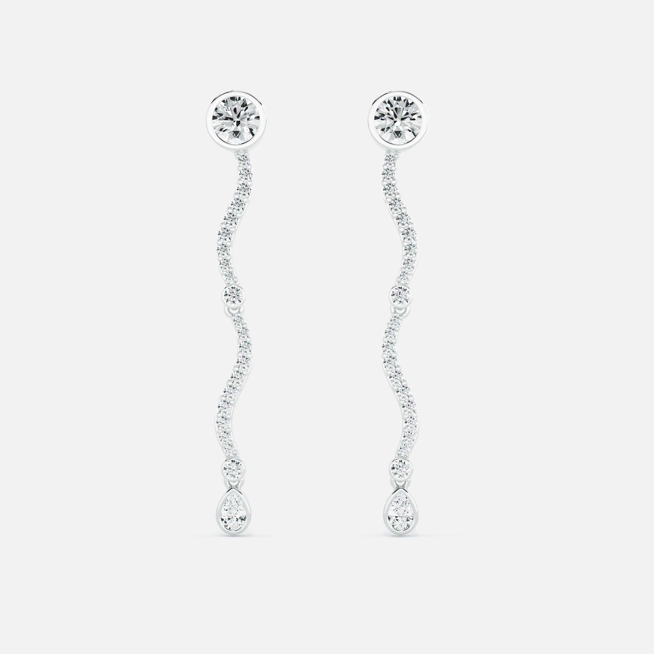 Mini Wave Diamond Drop Earrings
