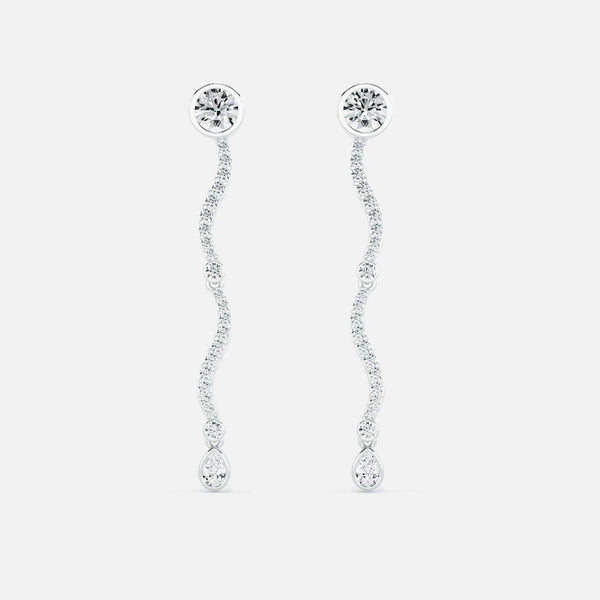 Mini Wave Diamond Drop Earrings