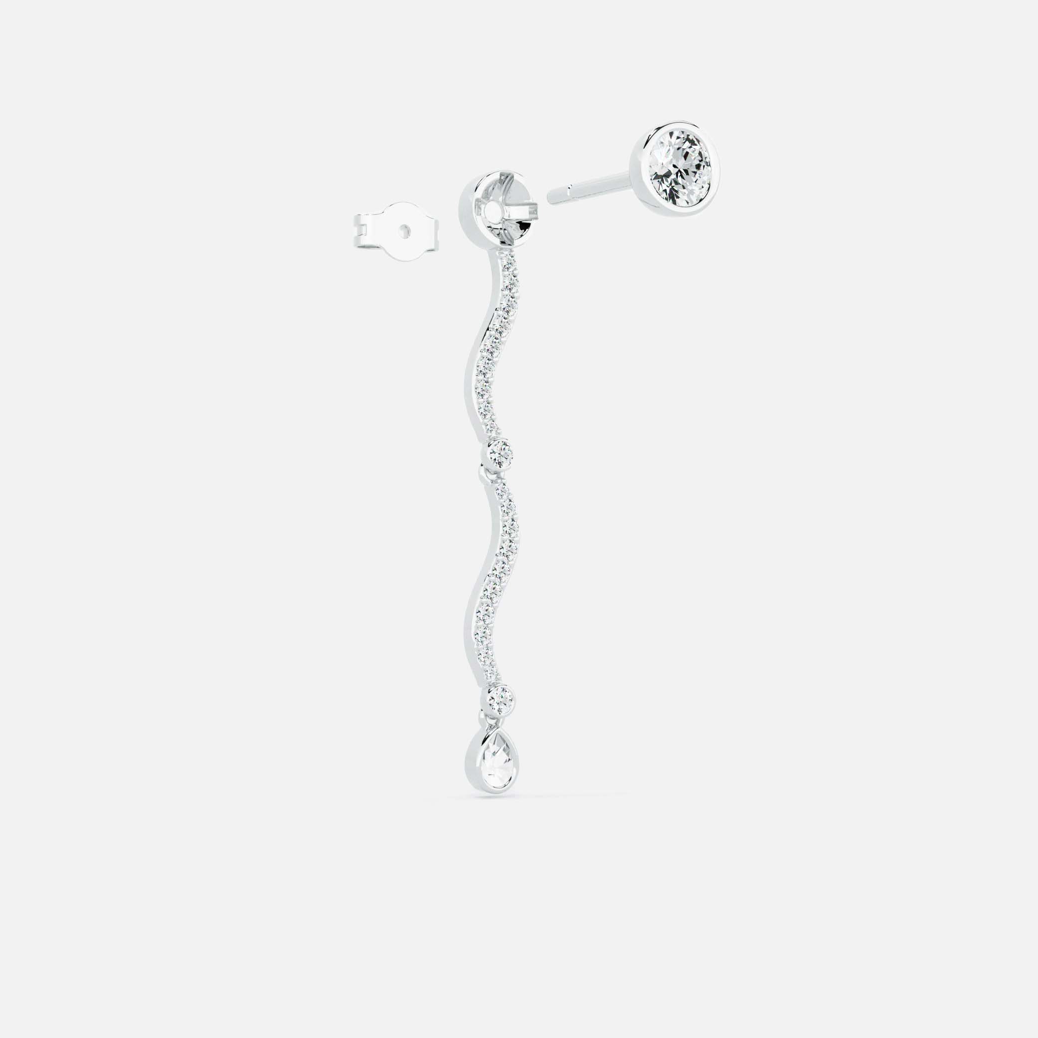Mini Wave Diamond Drop Earrings