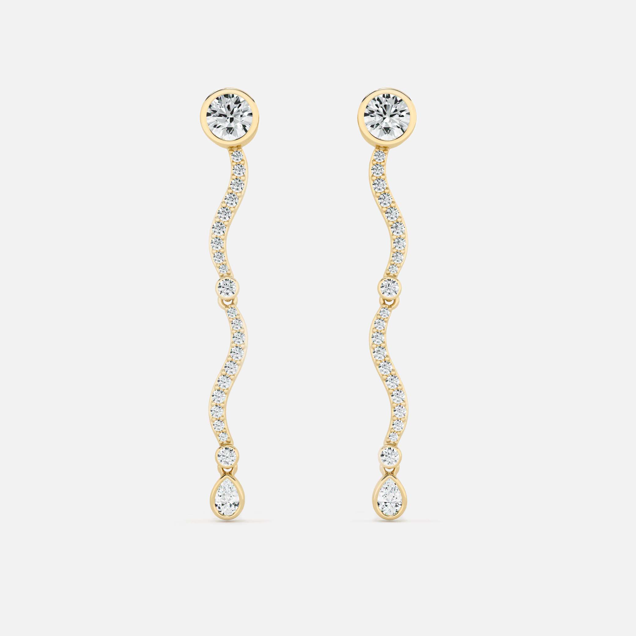 Mini Wave Diamond Drop Earrings