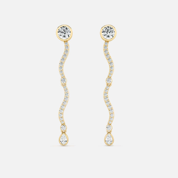 Mini Wave Diamond Drop Earrings