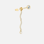 Mini Wave Diamond Drop Earrings JAUR