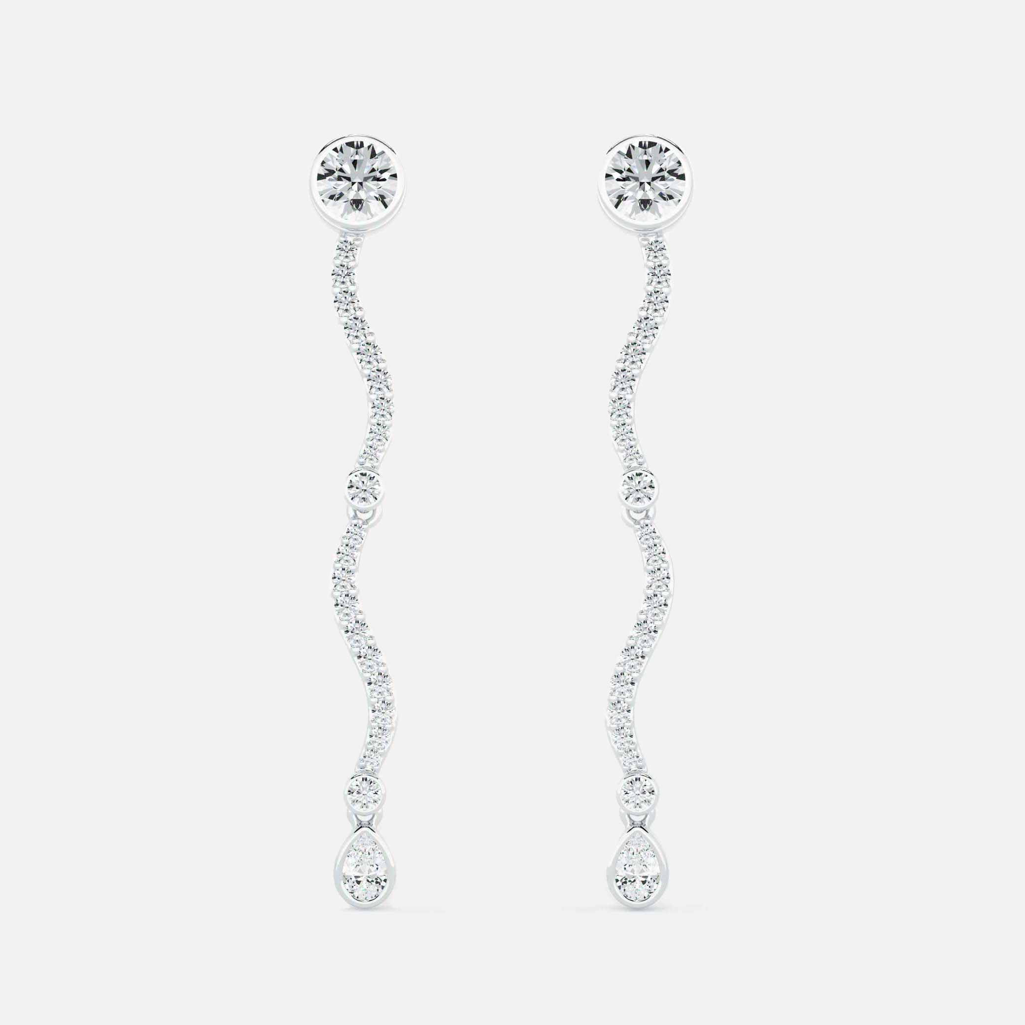 Mini Wave Diamond Drop Earrings