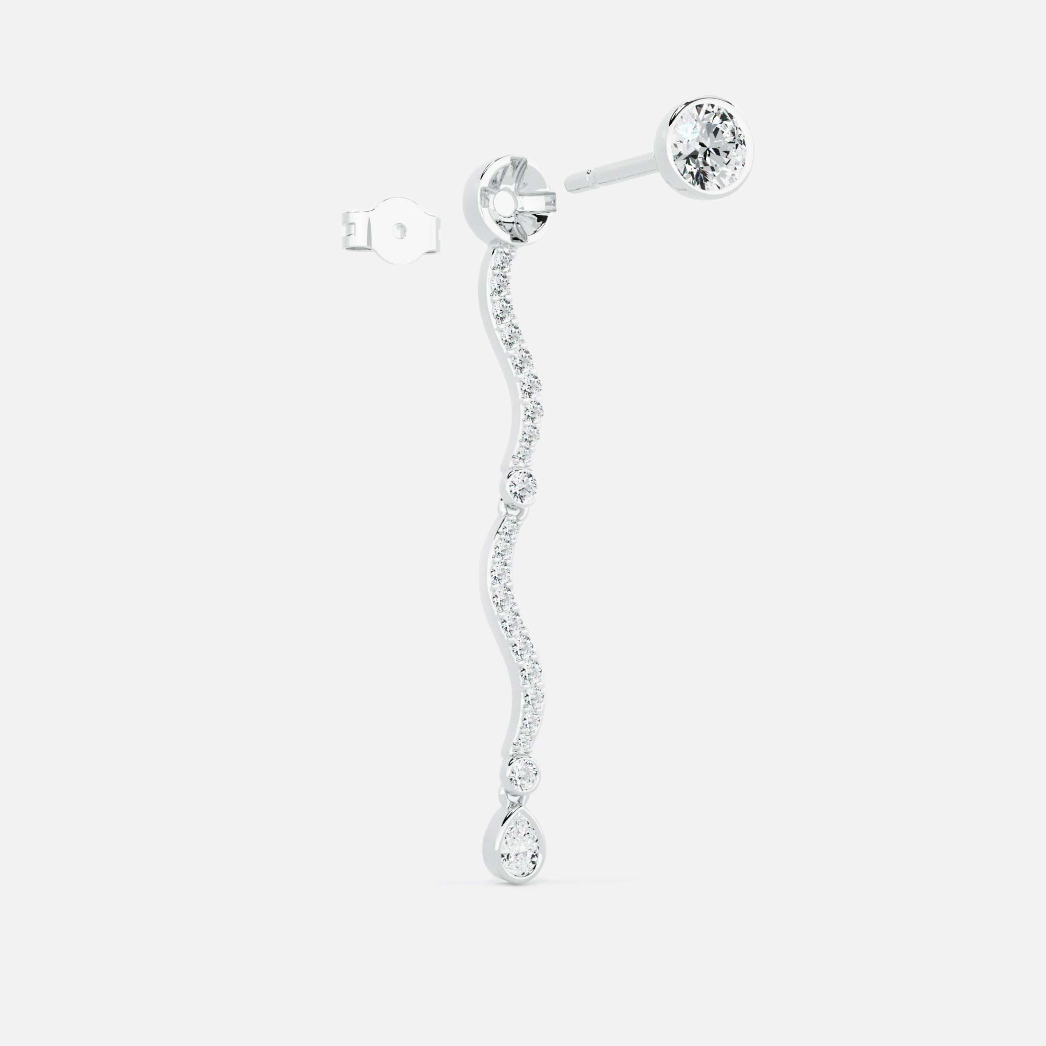 Mini Wave Diamond Drop Earrings